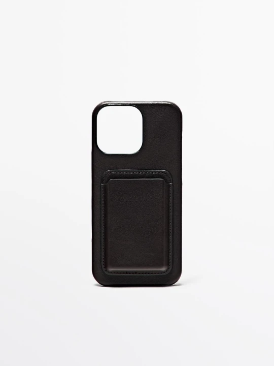 Zdjęcie produktu Obudowa Na Telefon Iphone Pro Max Ze Skóry Nappa - Brązowy - - Massimo Dutti - Mężczyzna