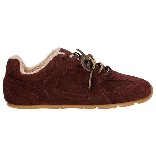 Zdjęcie produktu Bordowe sneakersy damskie z kożuszkiem 46371-65 Wojas