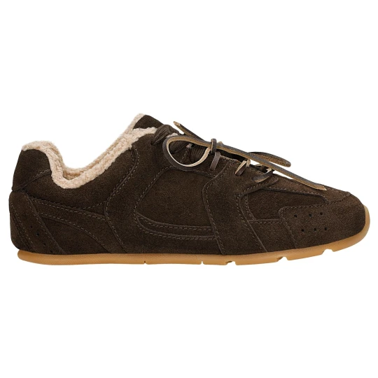 Zdjęcie produktu Brązowe sneakersy z ociepleniem z dzianiny futerkowej 46371-62 Wojas