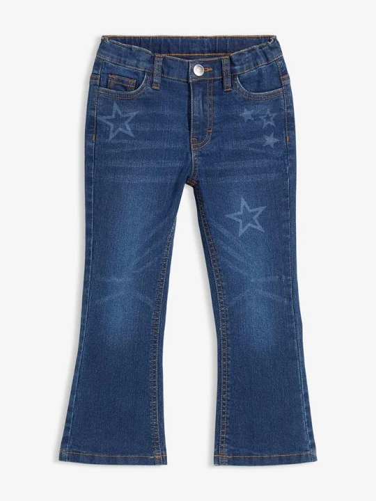 Zdjęcie produktu Ocieplane dżinsy o kroju bootcut, mid waist BonPrix niebieski