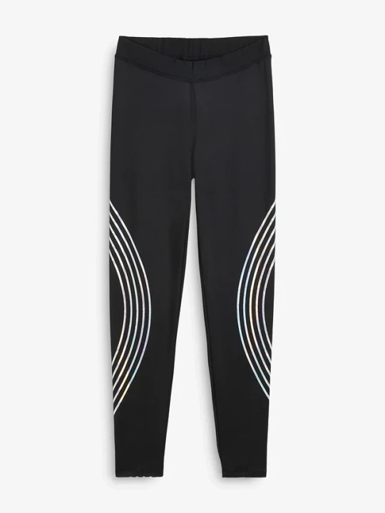 Zdjęcie produktu Ocieplane legginsy sportowe z odblaskowymi detalami, o długości nad kostkę BonPrix czarny