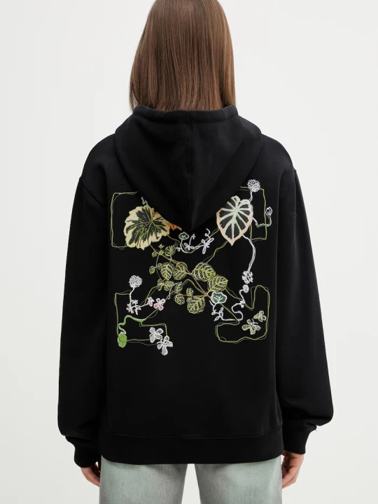 Zdjęcie produktu Off-White Arrow Leaves bluza z kapturem z bawełną damska Off White