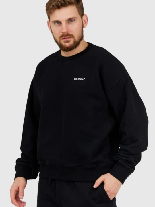 Zdjęcie produktu OFF-WHITE Czarna bluza męska z nadrukiem na plecach, Rozmiar S Off White