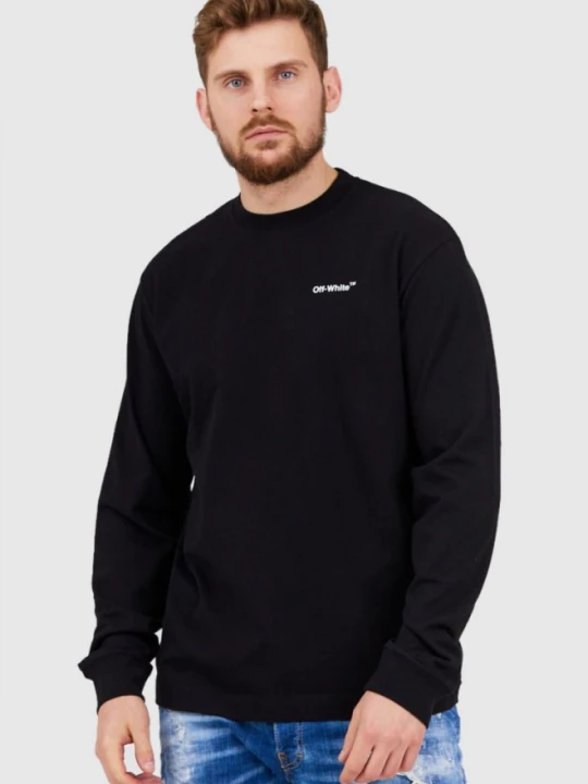 Zdjęcie produktu OFF-WHITE Czarny longsleeve męski z nadrukiem na plecach, Rozmiar S Off White