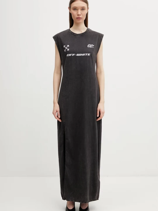 Zdjęcie produktu Off-White Racer sukienka z nadrukiem bawełniana Off White