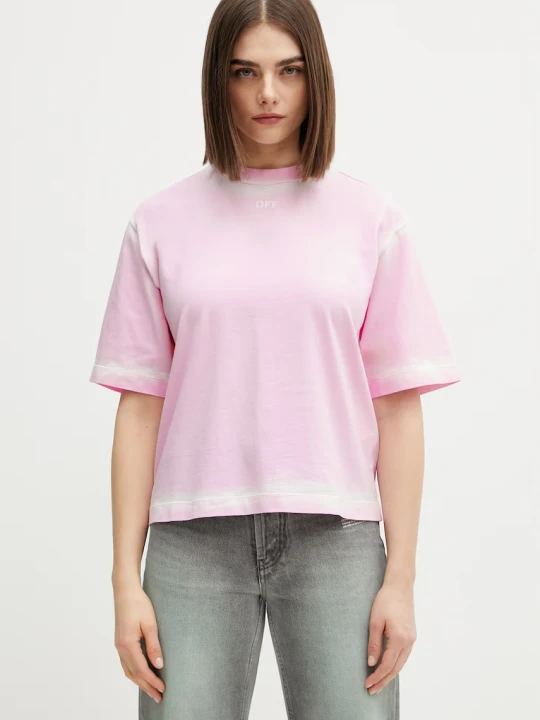 Zdjęcie produktu Off-White Spray Off Stamp t-shirt bawełniany damski Off White
