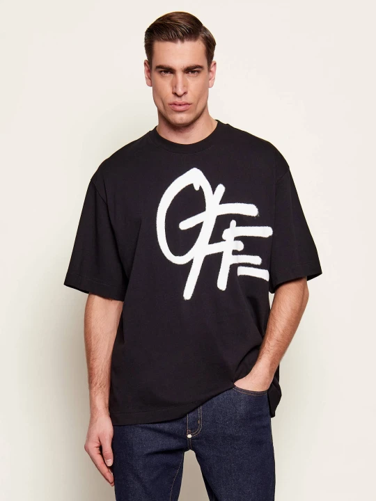 Zdjęcie produktu OFF-WHITE T-shirt SHARED SPRAY LOGO | Relaxed fit Off White czarny