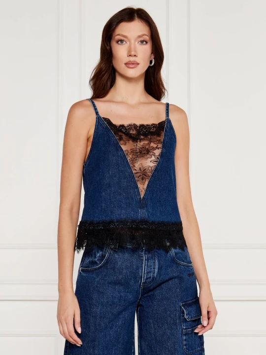 Zdjęcie produktu OFF-WHITE Top | Cropped Fit | denim Off White niebieski