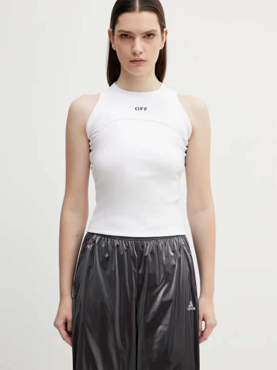 Zdjęcie produktu Off-White Off Stamp top bawełniany z elastanem damski Off White