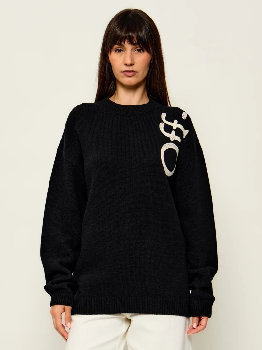 Zdjęcie produktu OFF-WHITE Wełniany sweter Bookish | Loose fit Off White czarny