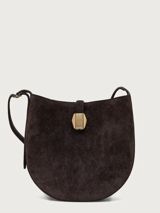 Zdjęcie produktu Officine Generale torebka hobo damska zamszowa HOBO Officine Générale brązowy