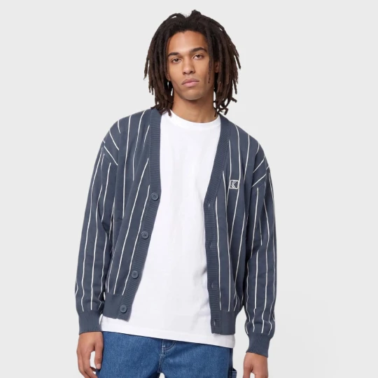 Zdjęcie produktu OG Pinstripe Jacquard Cropped Cardigan Karl Kani niebieski