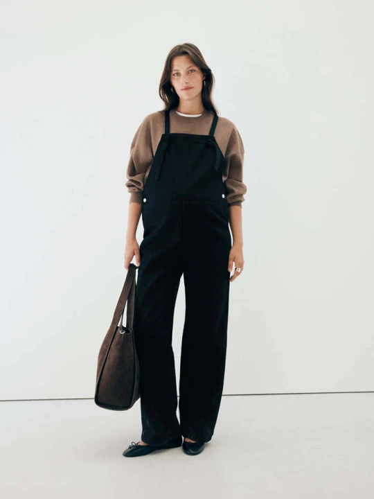 Zdjęcie produktu Ogrodniczki dżinsowe ciążowe black denim - Kobieta - MANGO