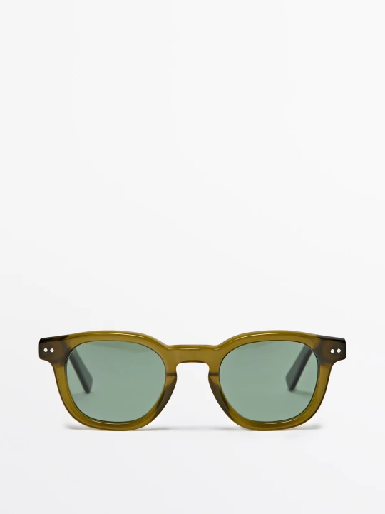 Zdjęcie produktu Okrągłe Okulary Przeciwsłoneczne - Zielony - Massimo Dutti - Male