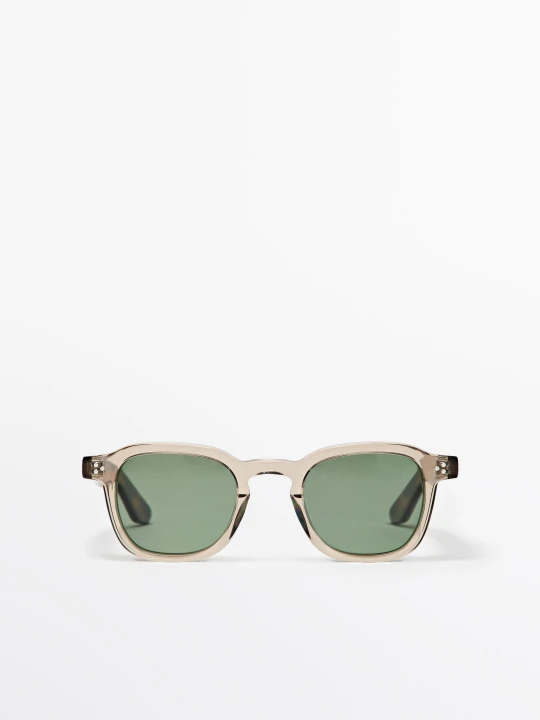 Zdjęcie produktu Okrągłe Okulary Przeciwsłoneczne - Żółty - Massimo Dutti - Male