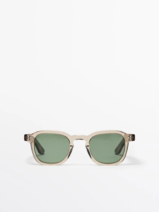 Zdjęcie produktu Okrągłe Okulary Przeciwsłoneczne - Żółty - - Massimo Dutti - Mężczyzna