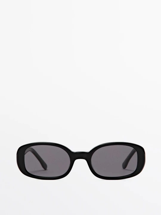 Zdjęcie produktu Okrągłe Okulary W Stylu Lat 90. - Czarny - Massimo Dutti - Female