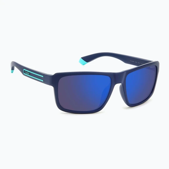 Zdjęcie produktu Okulary przeciwsłoneczne męskie Polaroid PLD 2158 / S matte blue / blue mirror polarized Granatowy