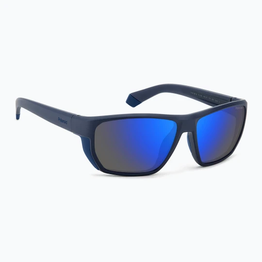 Zdjęcie produktu Okulary przeciwsłoneczne męskie Polaroid PLD 7057 / S matte blue / blue mirror polarized Granatowy