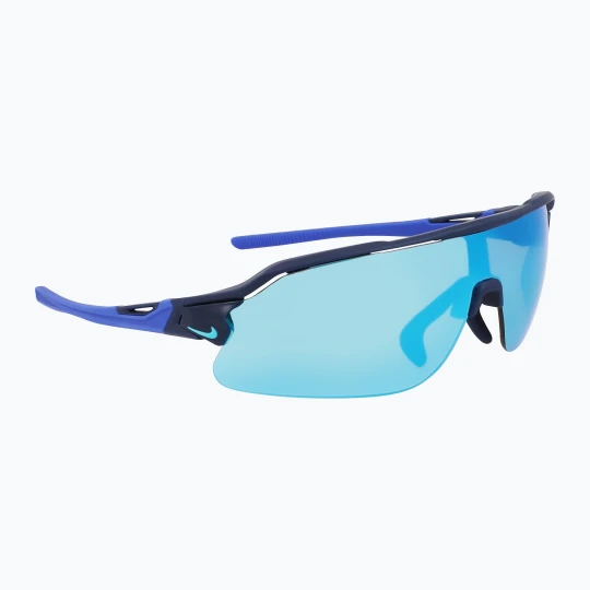 Zdjęcie produktu Okulary przeciwsłoneczne Nike Flyfree Shield P matt obsidian/polar blue mirror/road Fioletowy