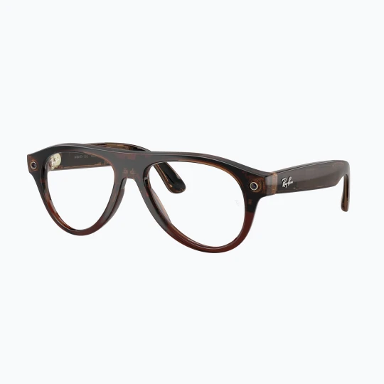 Zdjęcie produktu Okulary z kamerą Ray-Ban Meta Aviator transp. umber / trs jade Brązowy