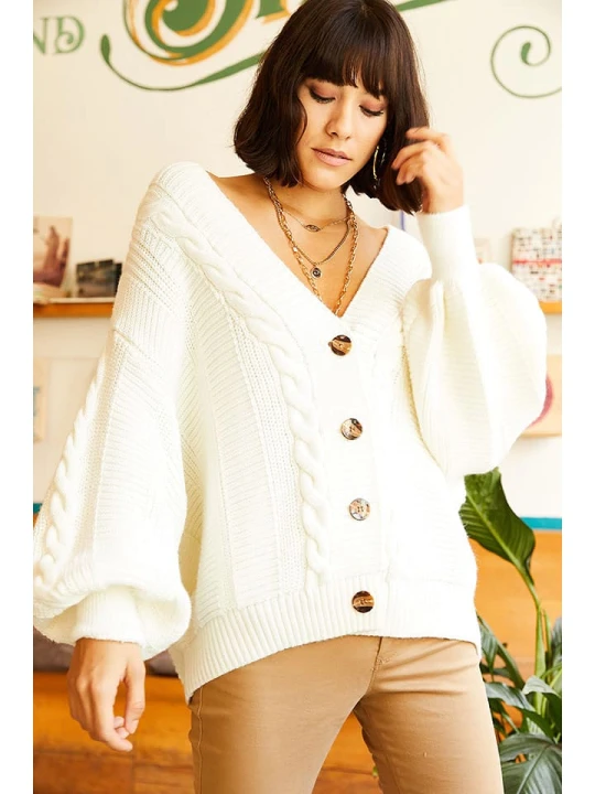 Zdjęcie produktu Olalook Kardigan w kolorze kremowym rozmiar: onesize