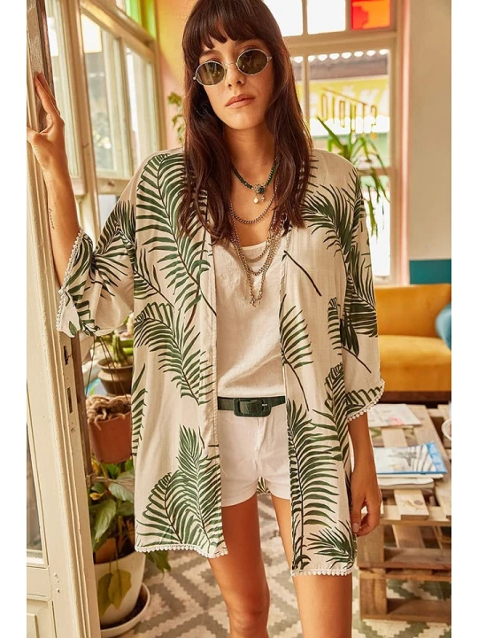 Zdjęcie produktu Olalook Kimono "Olalook" w kolorze kremowym rozmiar: S