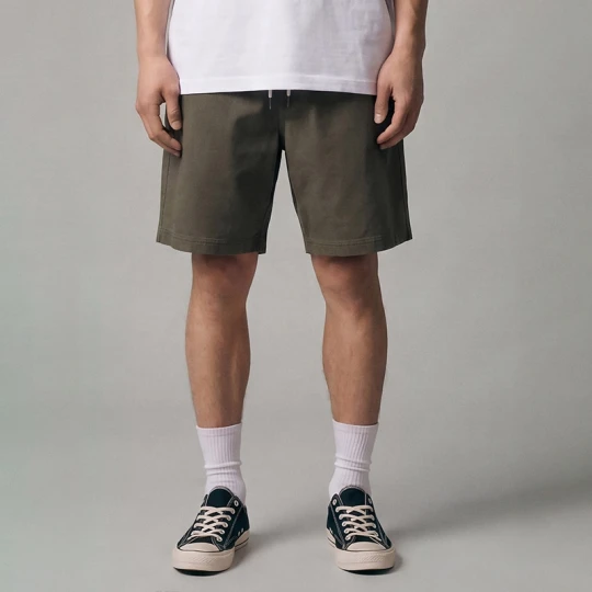 Zdjęcie produktu Oliwkowe szorty jeansowe z elastycznym pasem House khaki