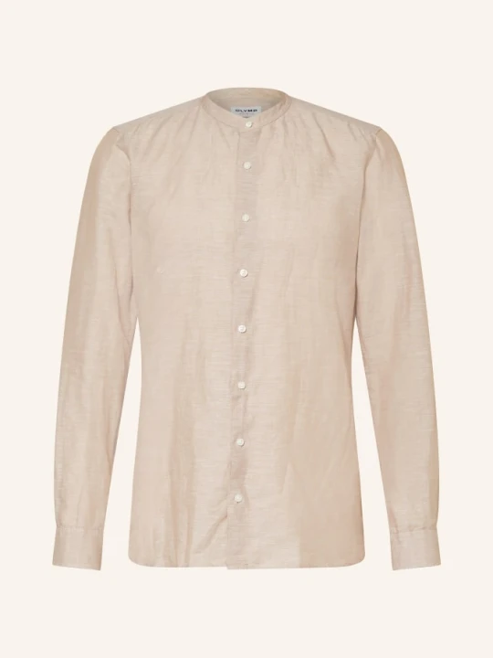 Zdjęcie produktu Olymp Koszula Level Five Body Fit Z Dodatkiem Lnu I Stójką beige