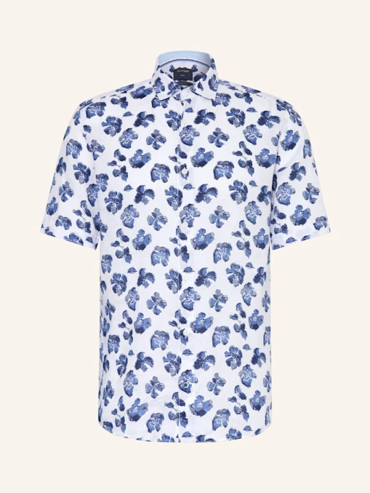 Zdjęcie produktu Olymp Koszula Z Krótkim Rękawem Casual Regular Fit Z Lnu weiss