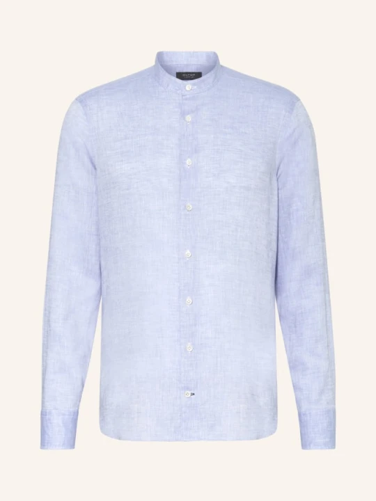 Zdjęcie produktu Olymp Signature Koszula Z Lnu Tailored Fit Ze Stójką blau JASNONIEBIESKI