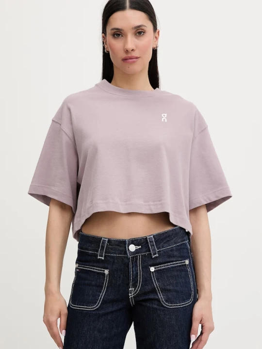 Zdjęcie produktu On crop top damski bawełniany Club fioletowy