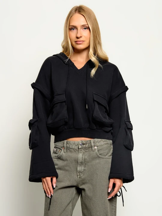 Zdjęcie produktu One Teaspoon Bluza 2w1 Puff Power | Cropped Fit czarny