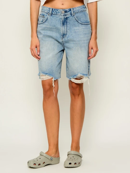 Zdjęcie produktu One Teaspoon Jeansowe bermudy Rebel Rise | Loose fit | high waist niebieski