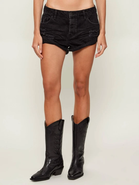 Zdjęcie produktu One Teaspoon Jeansowe szorty Bandit | Relaxed fit | low waist czarny