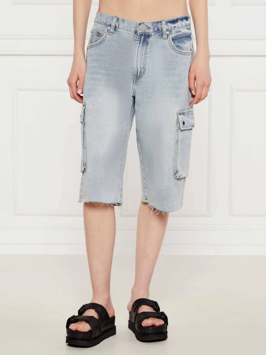 Zdjęcie produktu One Teaspoon Jeansowe bermudy SKATER GIRL | Loose fit niebieski