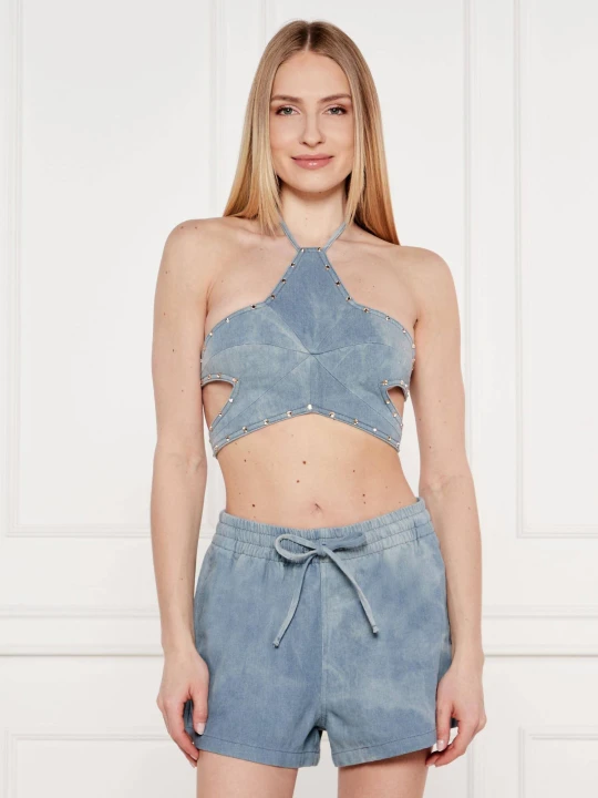 Zdjęcie produktu One Teaspoon Jeansowy top STAR | Cropped Fit niebieski