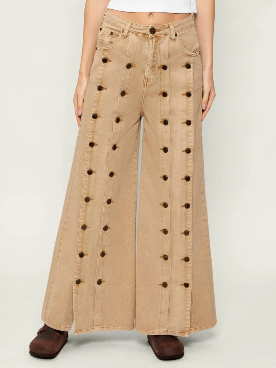Zdjęcie produktu One Teaspoon Jeansy HOLLYWOODS | Relaxed fit | high waist beżowy