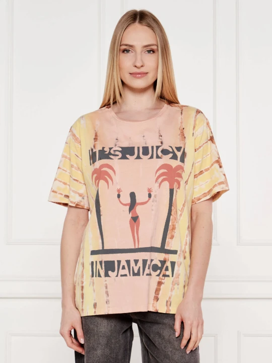 Zdjęcie produktu One Teaspoon T-shirt | Boyfriend fit brzoskwiniowy