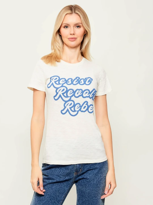 Zdjęcie produktu One Teaspoon T-shirt RESIST REVOLT REBEL | Relaxed fit biały