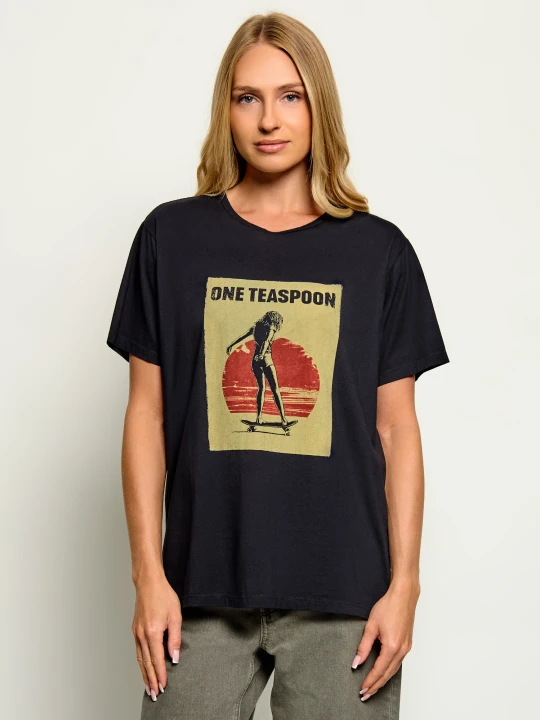Zdjęcie produktu One Teaspoon T-shirt Skater Girl | Oversize fit czarny