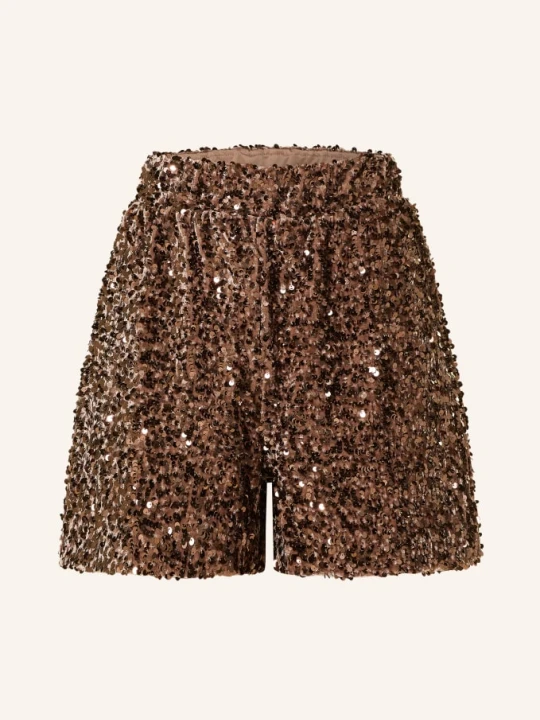 Zdjęcie produktu Only Aksamitne Szorty Z Cekinami rosegold BRĄZOWY