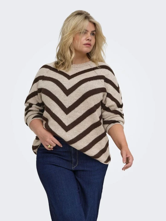 Zdjęcie produktu ONLY Carmakoma Sweter w kolorze beżowym rozmiar: XS-40 / 42