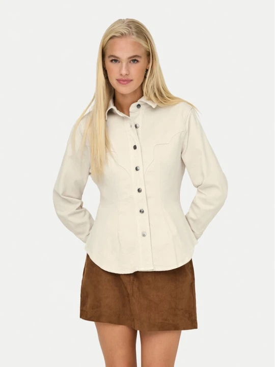 Zdjęcie produktu ONLY Koszula jeansowa Perla 15359156 Beżowy Slim Fit