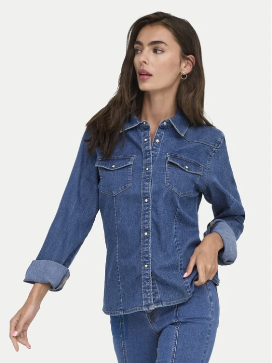 Zdjęcie produktu ONLY Koszula jeansowa Sasia 15352339 Niebieski Slim Fit