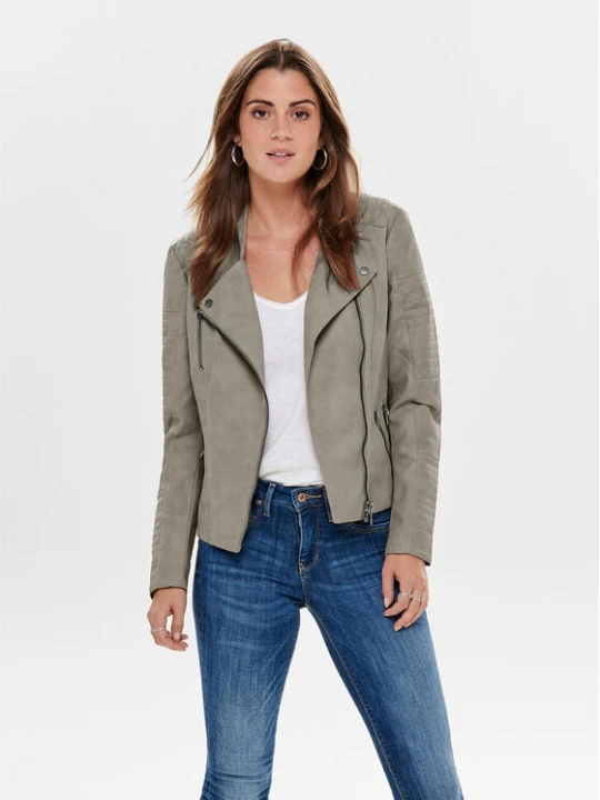 Zdjęcie produktu ONLY Kurtka z imitacji skóry Ava 15102997 Szary Regular Fit
