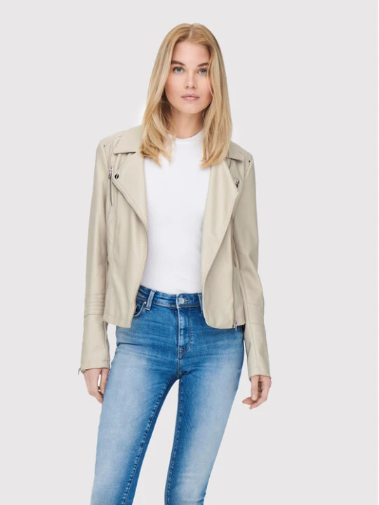 Zdjęcie produktu ONLY Kurtka z imitacji skóry Gemma 15153079 Beżowy Regular Fit