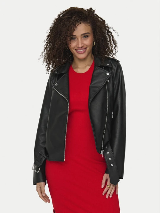 Zdjęcie produktu ONLY Kurtka z imitacji skóry Mille 15357332 Czarny Slim Fit
