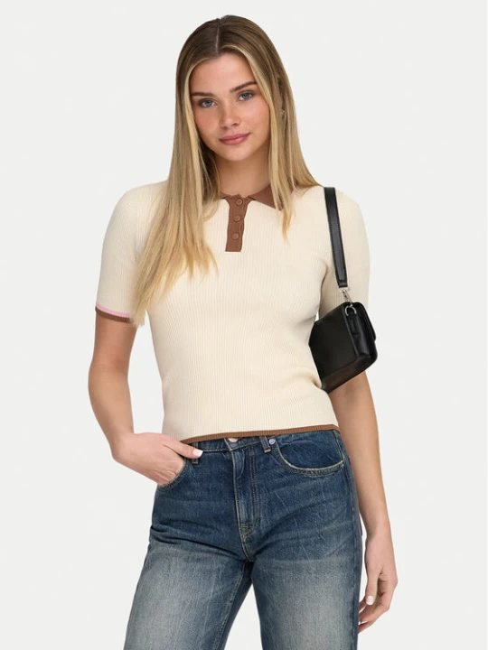 Zdjęcie produktu ONLY Polo Meddi 15363165 Beżowy Slim Fit