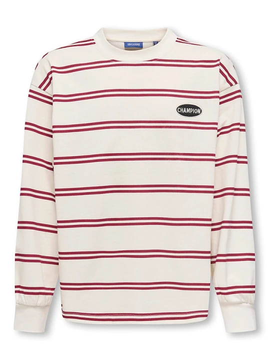 Zdjęcie produktu ONLY & SONS Junior Bluza "Andrew" w kolorze kremowo-czerwonym rozmiar: 158 / 164